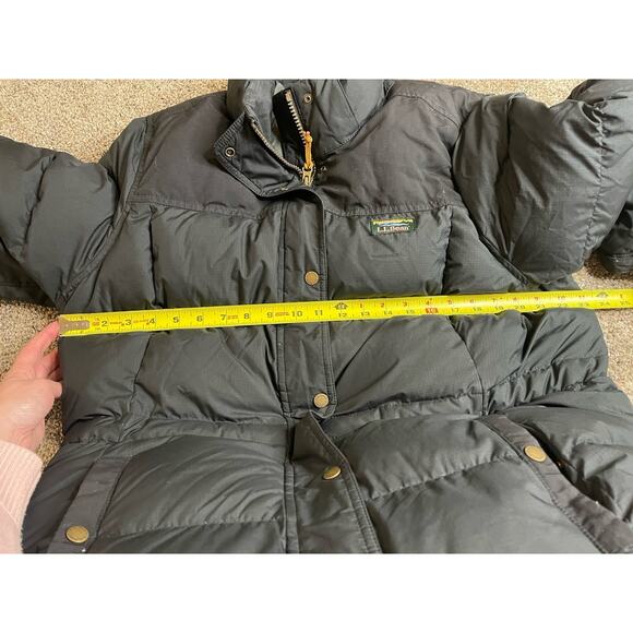 LL Bean Goose Down Jacket Puffer Coat Women’s Size XL Full Zip Black Long - Picture 10 of 10